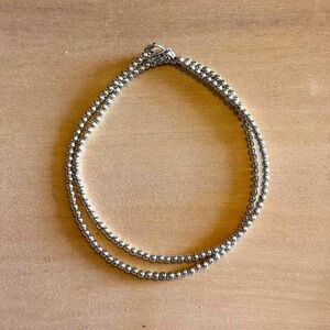 Chic Silver Hématite Beaded Wire Wrap Bracelet